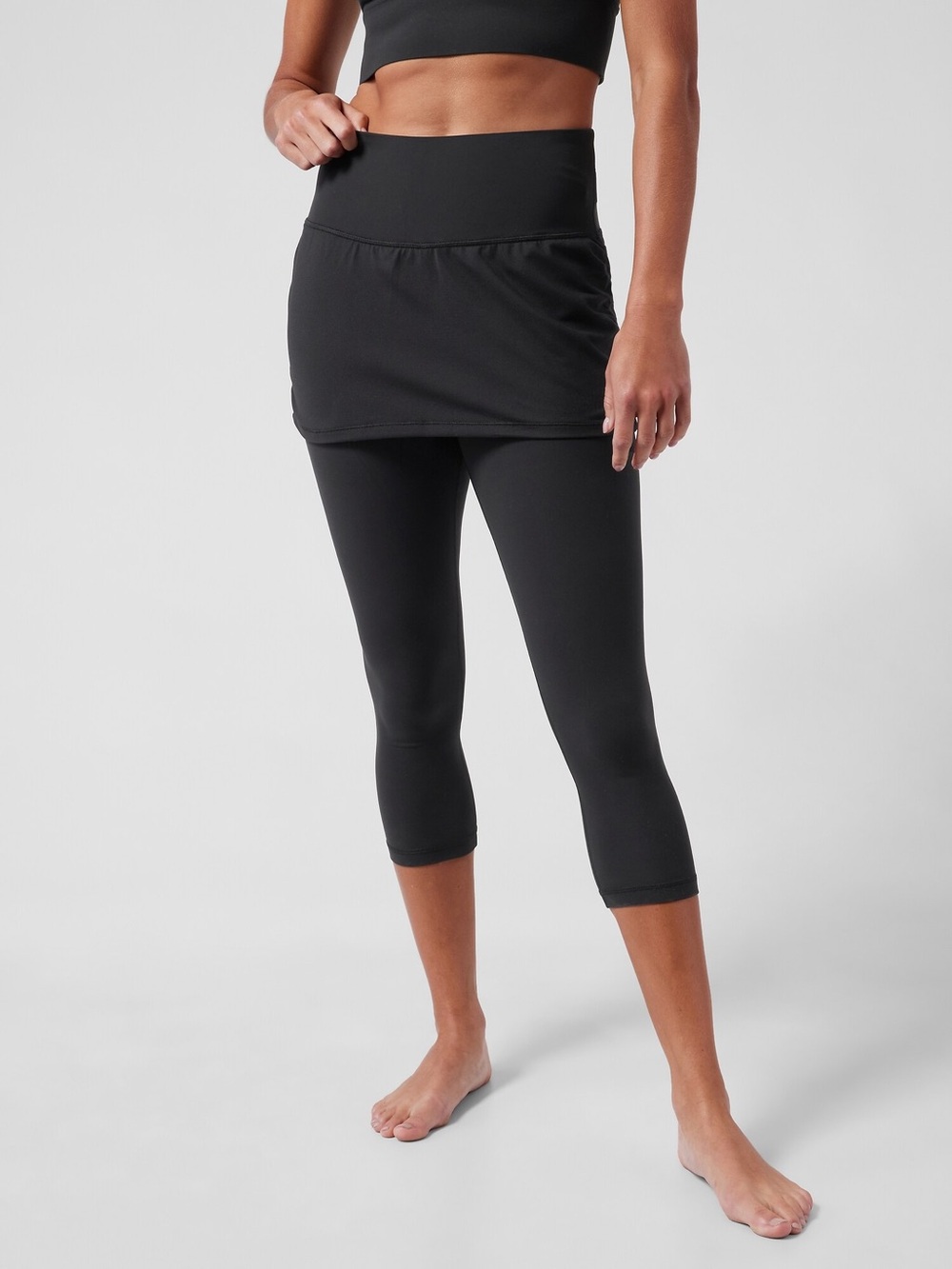 NWT Athleta Black Elation 2in1 Skort Capris Leggings M